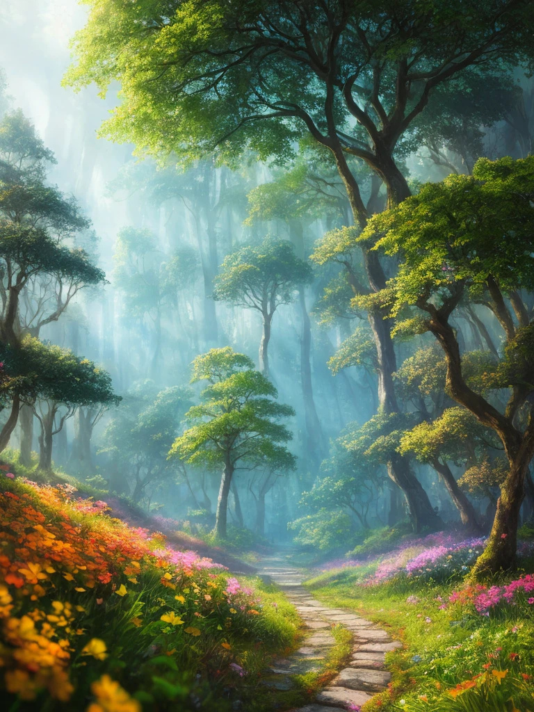 masterpiece, best quality, high quality,extremely detailed CG unity 8k wallpaper, An enchanting and dreamy scene of a fantasy forest, with towering trees, glowing mushrooms, and hidden fairy glens, creating a sense of mystique and enchantment, artstation, digital illustration, intricate, trending, pastel colors, oil paiting, award winning photography, Bokeh, Depth of Field, HDR, bloom, Chromatic Aberration ,Photorealistic,extremely detailed, trending on artstation, trending on CGsociety, Intricate, High Detail, dramatic, art by midjourney