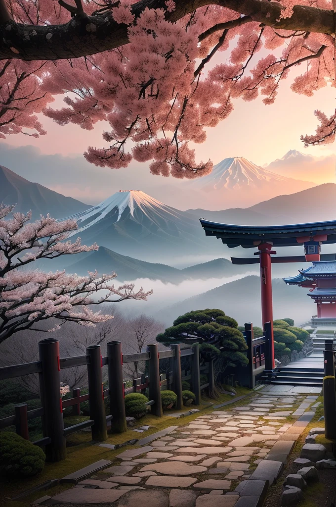 Arafad view of the Toritoli gate and the path leading to the mountain, Mount Japan中的鸟居, Japanese Landscape, Torii gate with trees on the mountain, Mount Japan, Japanese Nature, lush Japanese Landscape, In-depth travel exploration in Japan, Japanese temples, Japan travel與探險, Japan travel, Japan travel美學, Japanese Shrines