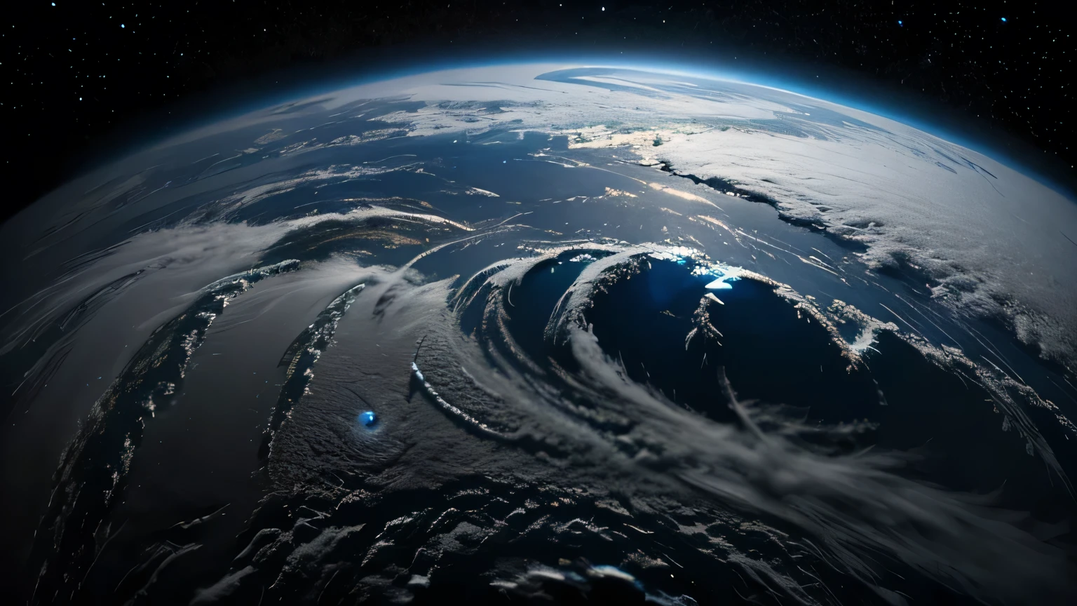 An image of the planet Neptune with its blue storms