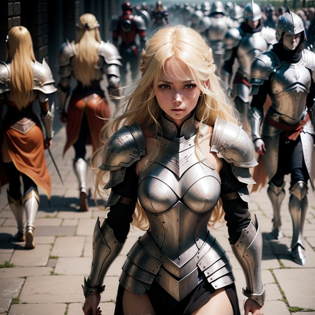 Blond girls white  Womans. Armor  walk Womans 