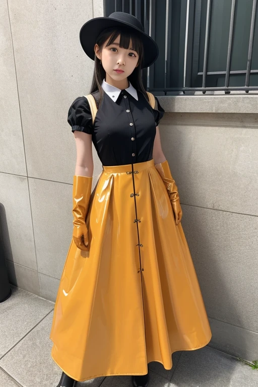 live-action female er dress ウェディングdress 白dress rubber Long skirt latex long handbag Long gloves Lady