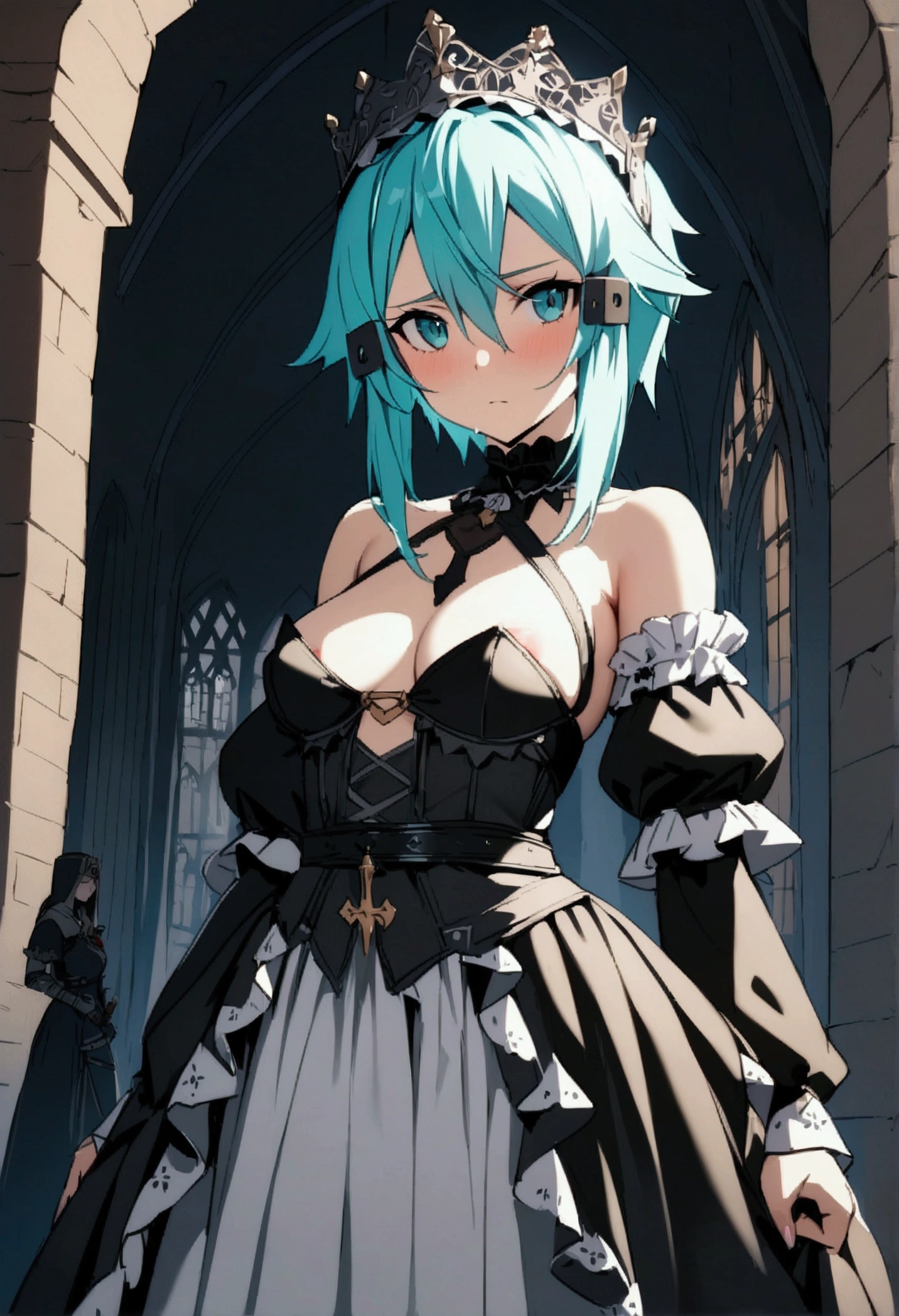 NSFW,masterpiece,Highest quality,High resolution,Very detailed,Sinon\(Sword Art Online\),(Gothic ta),dress,Medieval Europe