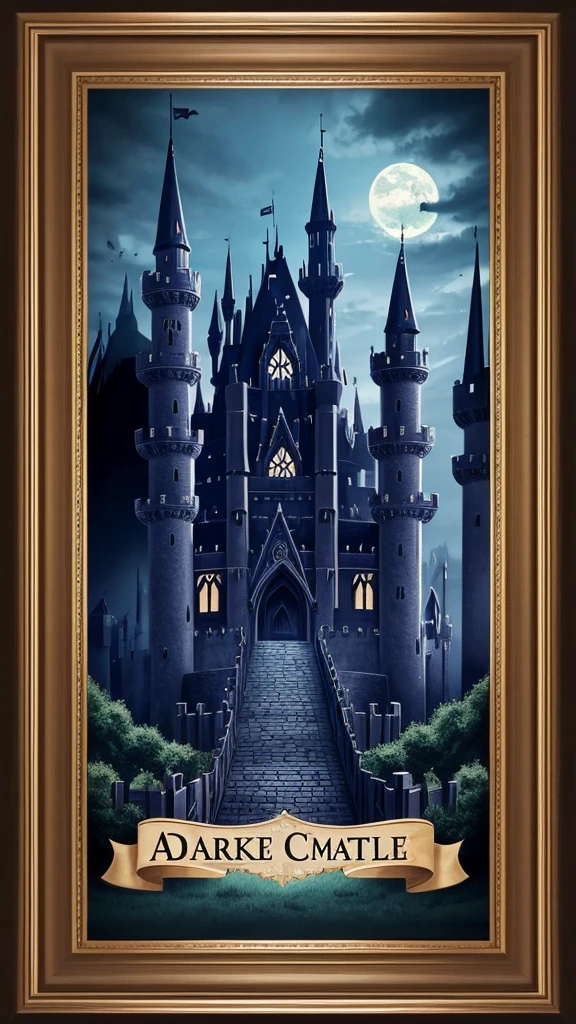 a dark castle themed frame Letter