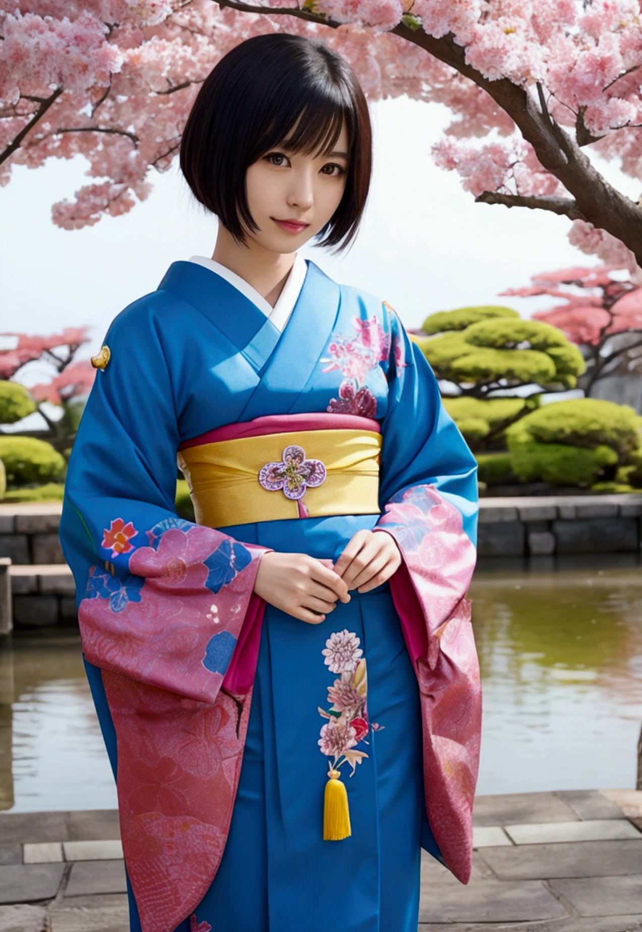 japanese woman, short hair
