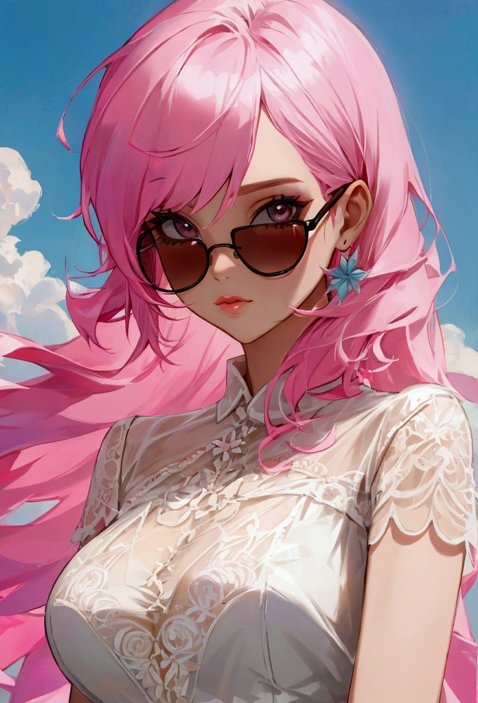 Young adult, Female, Pink Hair, Sunglasses