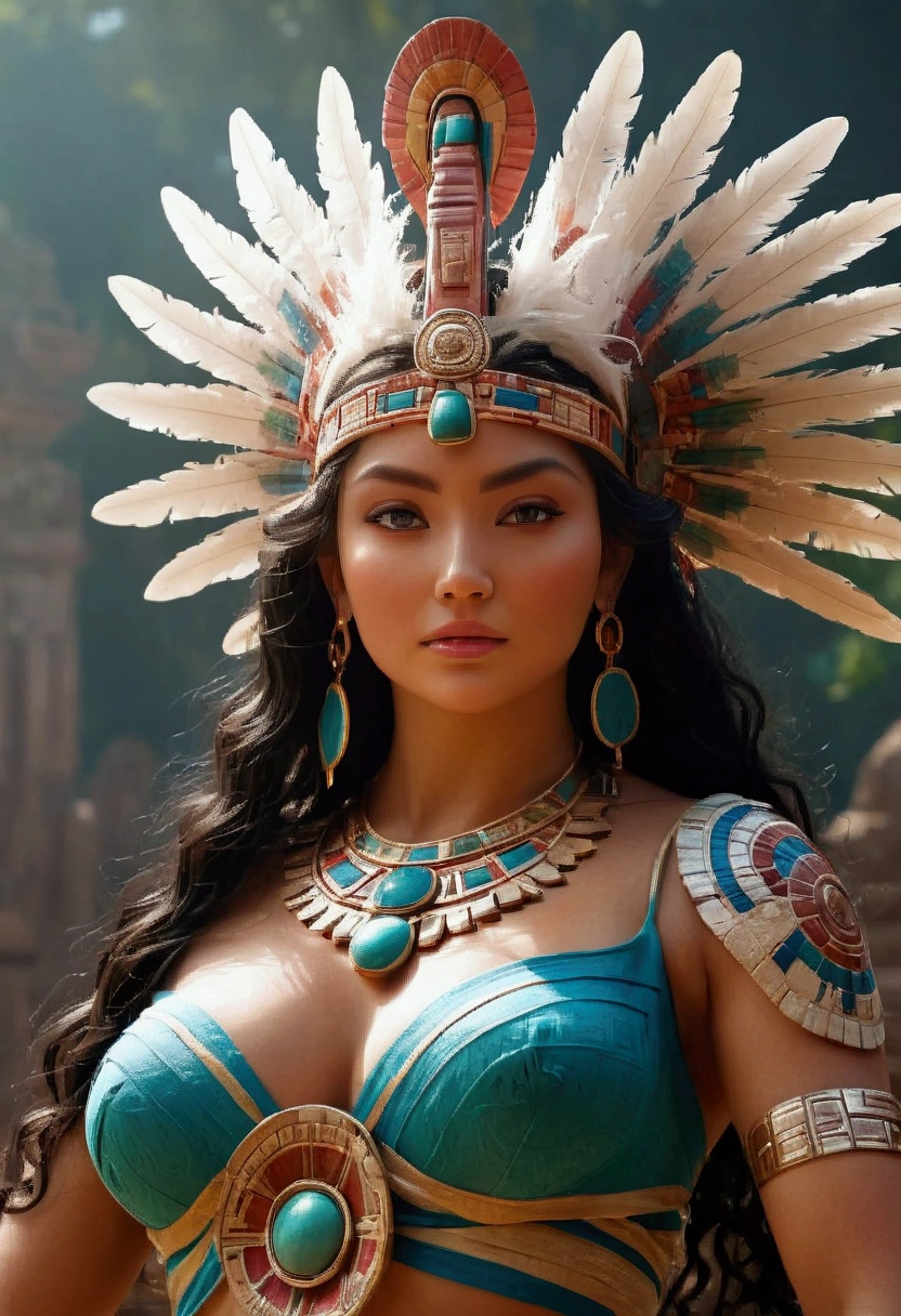 (((Elder Mayan Goddess))) Best Quality, ultra high resolution, Detailed 4K CG, masterpiece, Itzamná, God of the heavens, mayan mythology, old man, old, ancient, sunlight, Mayan temples, mayan clothing, mexico, aesthetics, beautiful image, centered on screen
