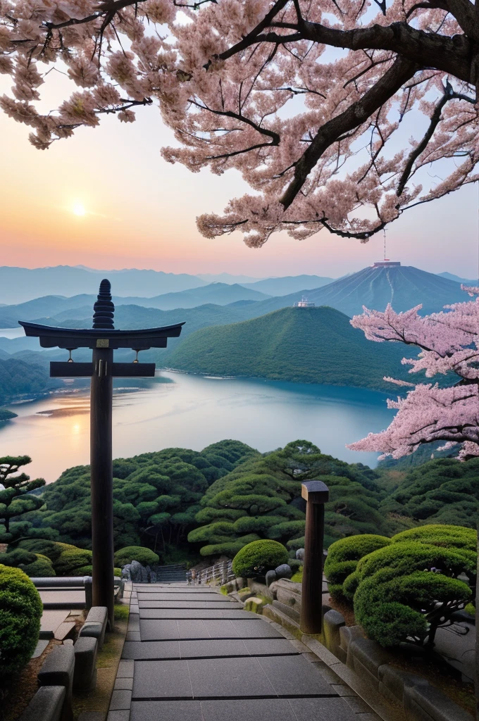 Arafad view of the Toritoli gate and the path leading to the mountain, Mount Japan中的鸟居, Japanese Landscape, Torii gate with trees on the mountain, Japanese Nature, lush Japanese Landscape, Mount Japan, Japanese temples, In-depth travel exploration in Japan, Japan travel美學, Japan travel與探險, Japanese Shrines, Japan travel , ((low angle shot 1.7)) ((Camera lens close to the ground to shoot 1.8))