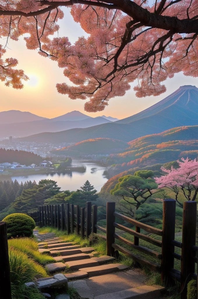 Arafad view of the Toritoli gate and the path leading to the mountain, Mount Japan中的鸟居, Japanese Landscape, Torii gate with trees on the mountain, Japanese Nature, lush Japanese Landscape, Mount Japan, Japanese temples, In-depth travel exploration in Japan, Japan travel美學, Japan travel與探險, Japanese Shrines, Japan travel , ((low angle shot 1.7)) ((Camera lens close to the ground to shoot 1.8))