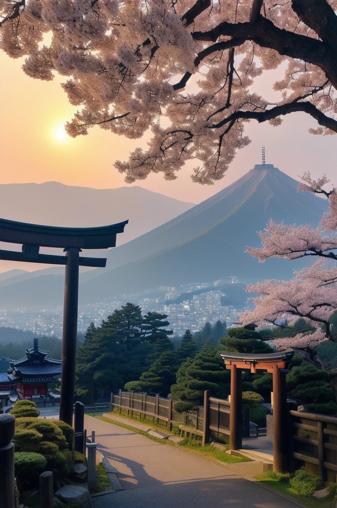Arafad view of the Toritoli gate and the path leading to the mountain, Mount Japan中的鸟居, Japanese Landscape, Torii gate with trees on the mountain, Japanese Nature, lush Japanese Landscape, Mount Japan, Japanese temples, In-depth travel exploration in Japan, Japan travel美學, Japan travel與探險, Japanese Shrines, Japan travel ,  ((low angle shot 1.7)) ((Camera lens close to the ground to shoot 1.8))