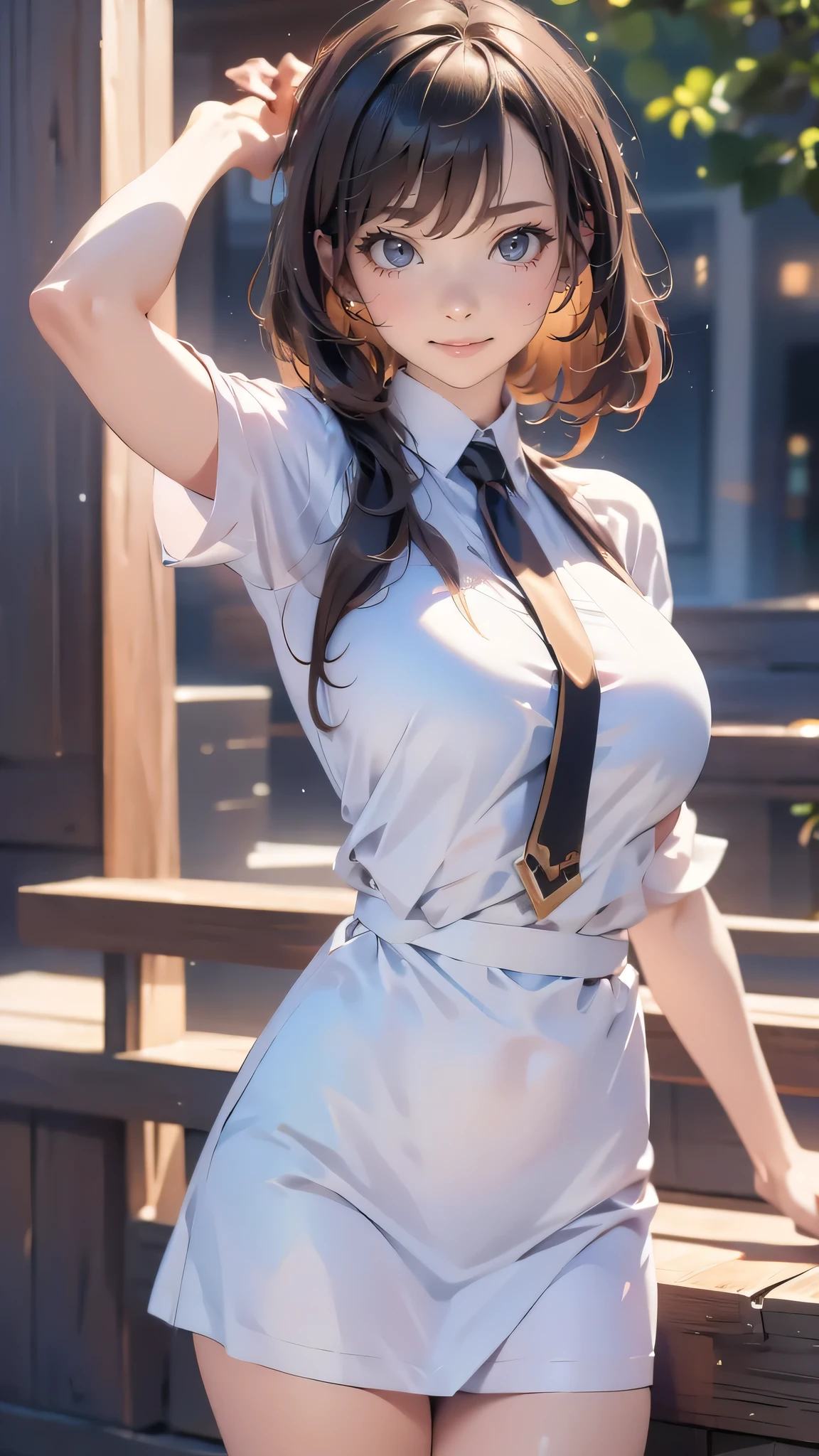 (random boyish fashion),(random pose),(random hairstyle),(large breasts:1.5),(Highest image quality, (8K), Ultra-realistic, Best Quality, High quality, High Definition, high quality texture, high detailing, Beautiful detailed, fine detailed, extremely details CG, Detailed texture, realistic representation of face, masterpiece, presence)