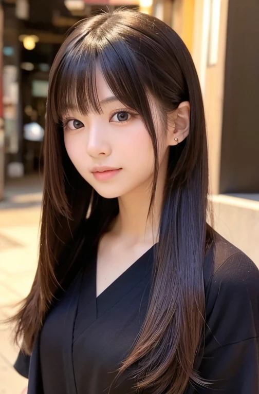 A beautiful 25-year-old Japanese woman、Hairstyle: Straight long hair、