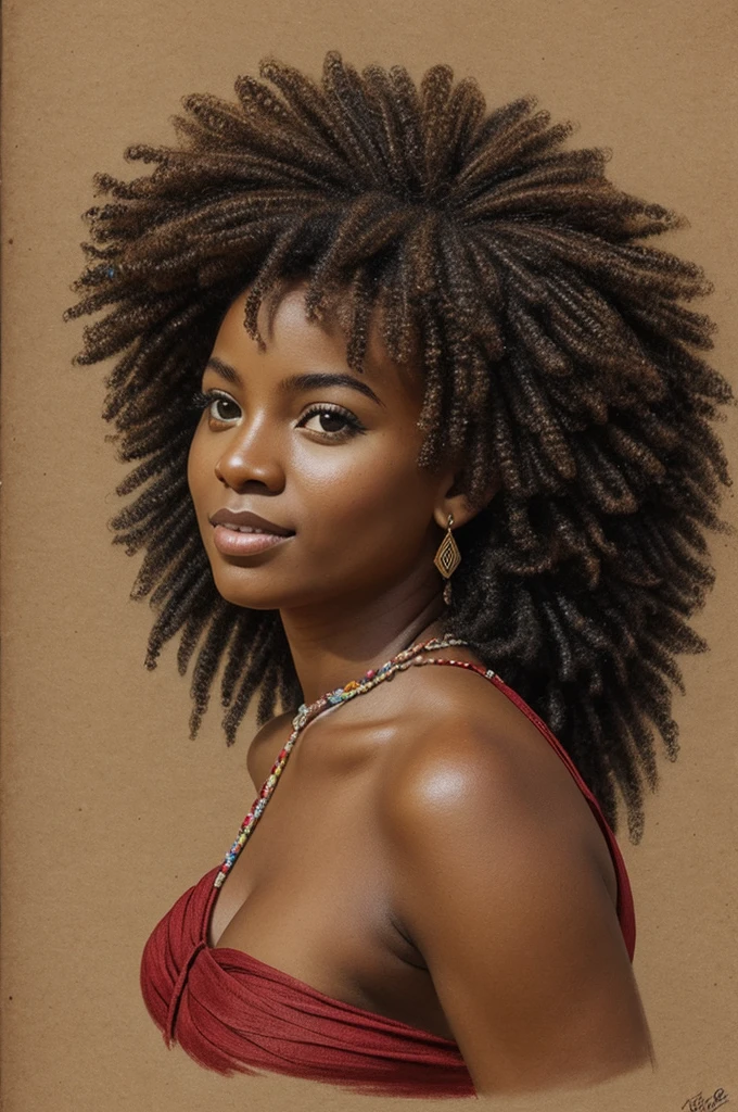 Create a drawing of Afro-Colombians, that it is easy to draw and that it is a woman from Palenque