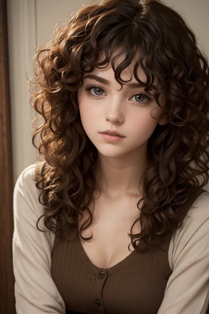 Female character similar to Yor Forger, only with curly hair 