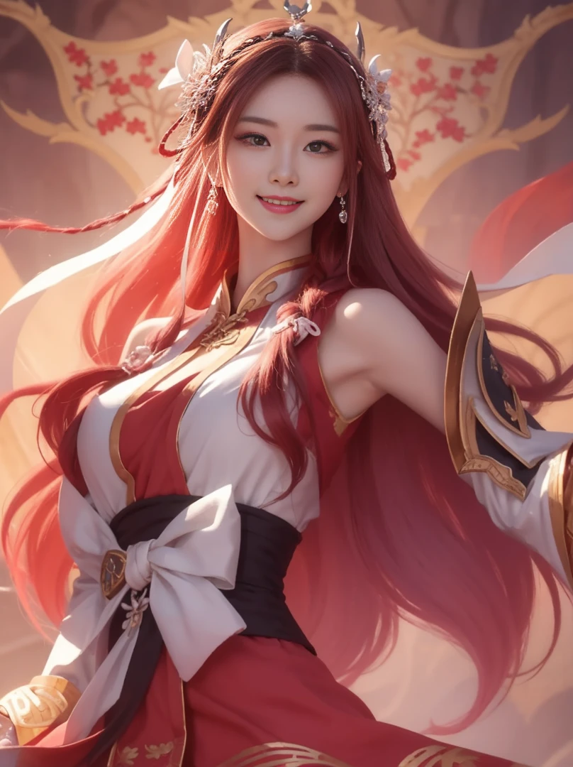 Diaochan character in the game honor of king, perfect eye, high quality, perfect body, smile