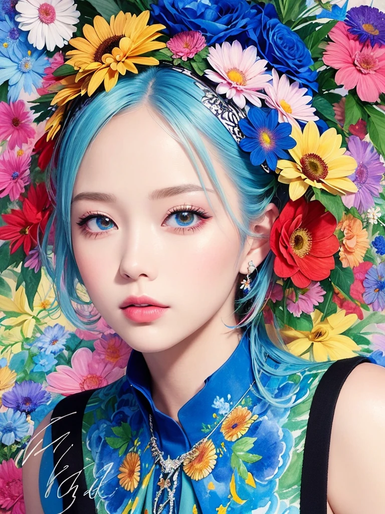 河CY Style、(((stylish fashion))), 8K Quality、Intense watercolor, Detailed watercolor art, Watercolor splash, Surreal, avant-garde pop art, Beautiful and expressive paintings, Beautiful artwork illustration, Very colorful tones, wonderful, Cool beauty, highest quality、Official Art, Vector art, Stylish design, (((The most beautiful girl))), (((highest quality))), HDR, ((detailed)), (((Doodle Art)), ((masterpiece)), ((Super detailed)), (((Colorful flowers))),(((Stylish))),