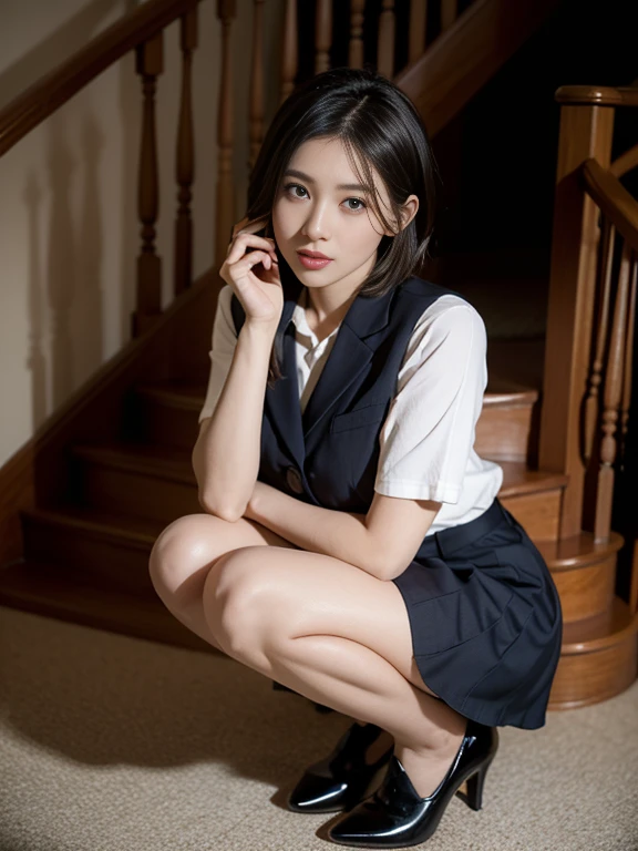 (((32k,high detal,high-detail、masterpiece,Attention to detail,full body Esbian,solo))),Raw photo & realistic atmosphere,beautiful dark blue eyes,Detailed mouth,Glossy lips,Detailed eyebrows,Eyes drawn in detail with soft white skin that shines in every detail、azure eyes,Very beautiful eyes,Detailed lips、Very beautiful face,Very well-formed face、Lifelike face,shiny beautiful lips, Realistic Young Gravure Idol, very beautiful school girl, , Young Sensual Gravure Idol, Young Gravure Idol, Beautiful and cute mature16 year old ,the whole body is wet,dripped out,with a flushed face,Incredibly beautiful, sexy and classy16-year-old girl,semi-long brown shiny hair,Hair is wet,Dripping water,dripping,(Looking at the camera:1.4),(darkness,Very dark,Use a flashlight to illuminate a subject in a pitch-black classroom with no light:1.7),(A sexy,Healthy toned body,High Detail Hi-Vision Hi-Vision Japan HDTVblackHDTVhi-VisionBlack Hi-VisionBlack Hi-Definition Hi-VisionBlack Hi-Definition Hi-Definition Uniform,medium shapely breasts,,Mature body, I'm anxious and about to cry,Moist eyes,cold smile,glareing,The glaring face is also beautiful,High-resolution arm,,high-definition fingers,:1.5),(The chest of the uniform is open,Sitting upright in black and red classy high school girl uniform wearing black pantyhose and sexy legs and lifting skirt in shame:1.7)