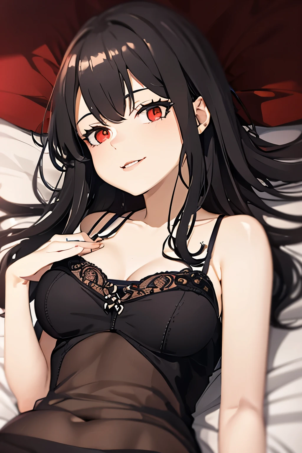 A cute vampire lying next to you in bed