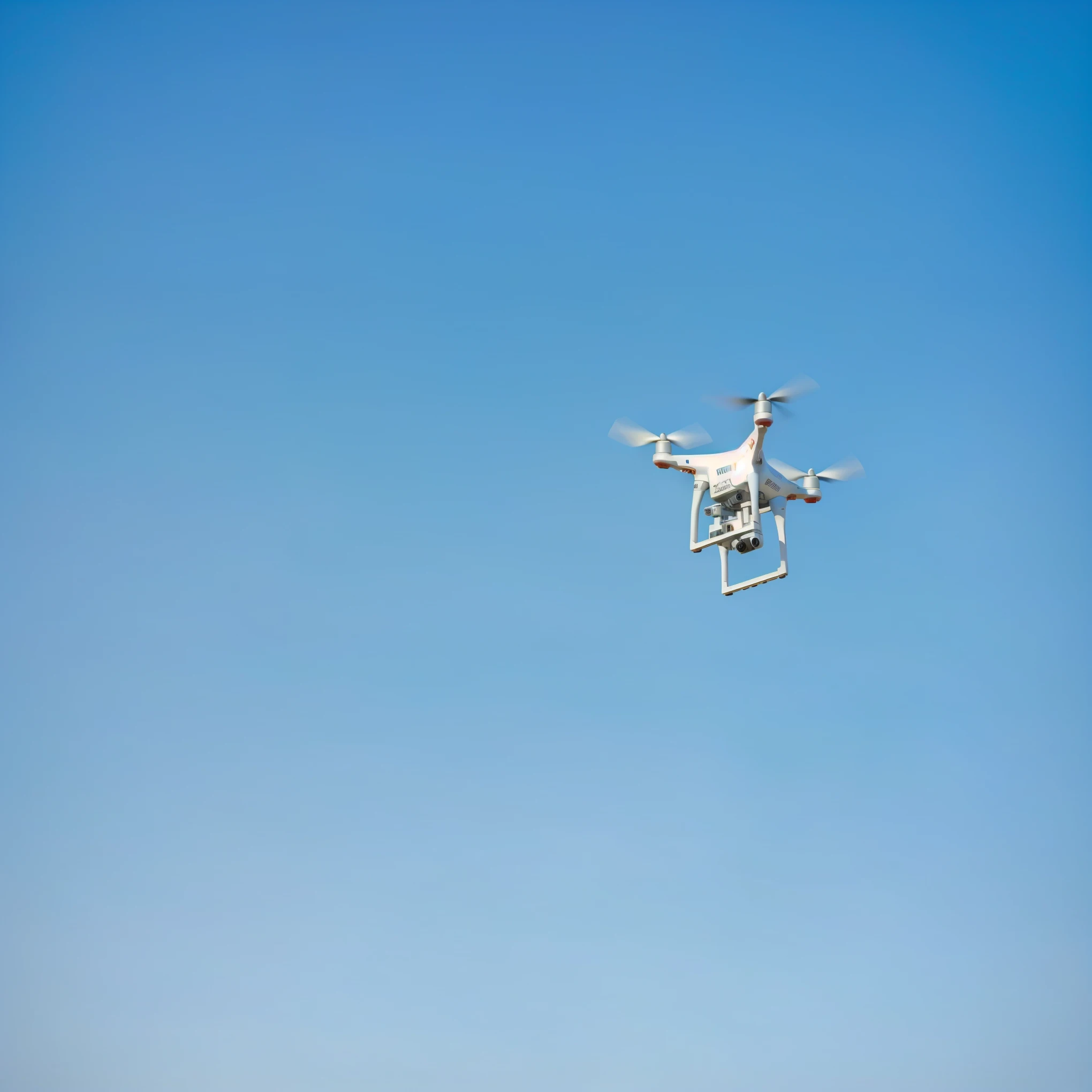 arafed white Drone flying in the sky with a camera attached to it, hovering Drone, Drones in the sky, Drone wide shot, flying Drones, Drone camera angle, Drone point of view, color aerial photo Drone, looming Drone, Drone, Drone perspective, Drone footage, pairando no ar, police Drones, Drone photograpghy, voando em direção à câmera