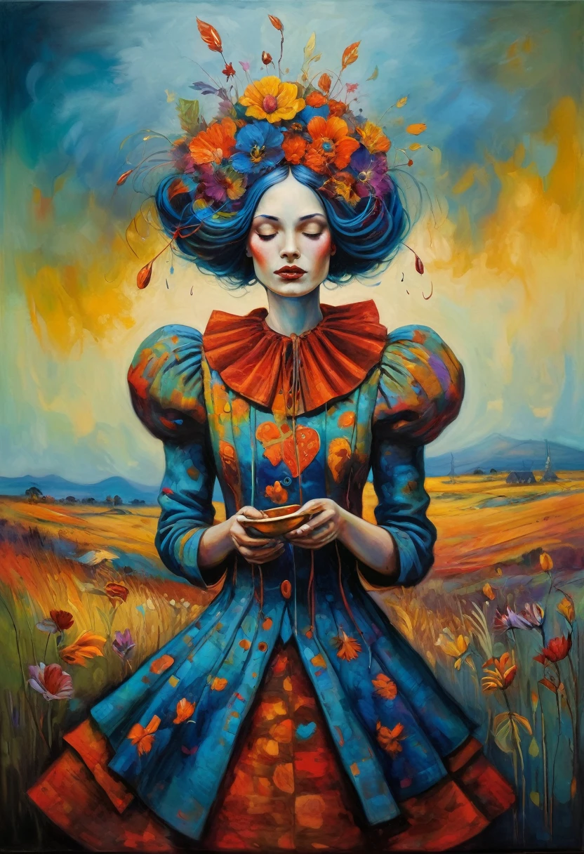 (Artistic Masterpiece of Romantic Life) ( (Themed Art of Life) ( (Conceptual Art) (NFT Exclusive) (Fauvism Work) ()”) Where visual poetry transcends traditional boundaries and embraces the dynamic interplay between creativity and technology Takes),dripping paint,darkart,style, in the style of esao andrews