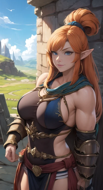 masterpiece, best quality, defined fitness, mythical, Hylia, barbarian, armor,