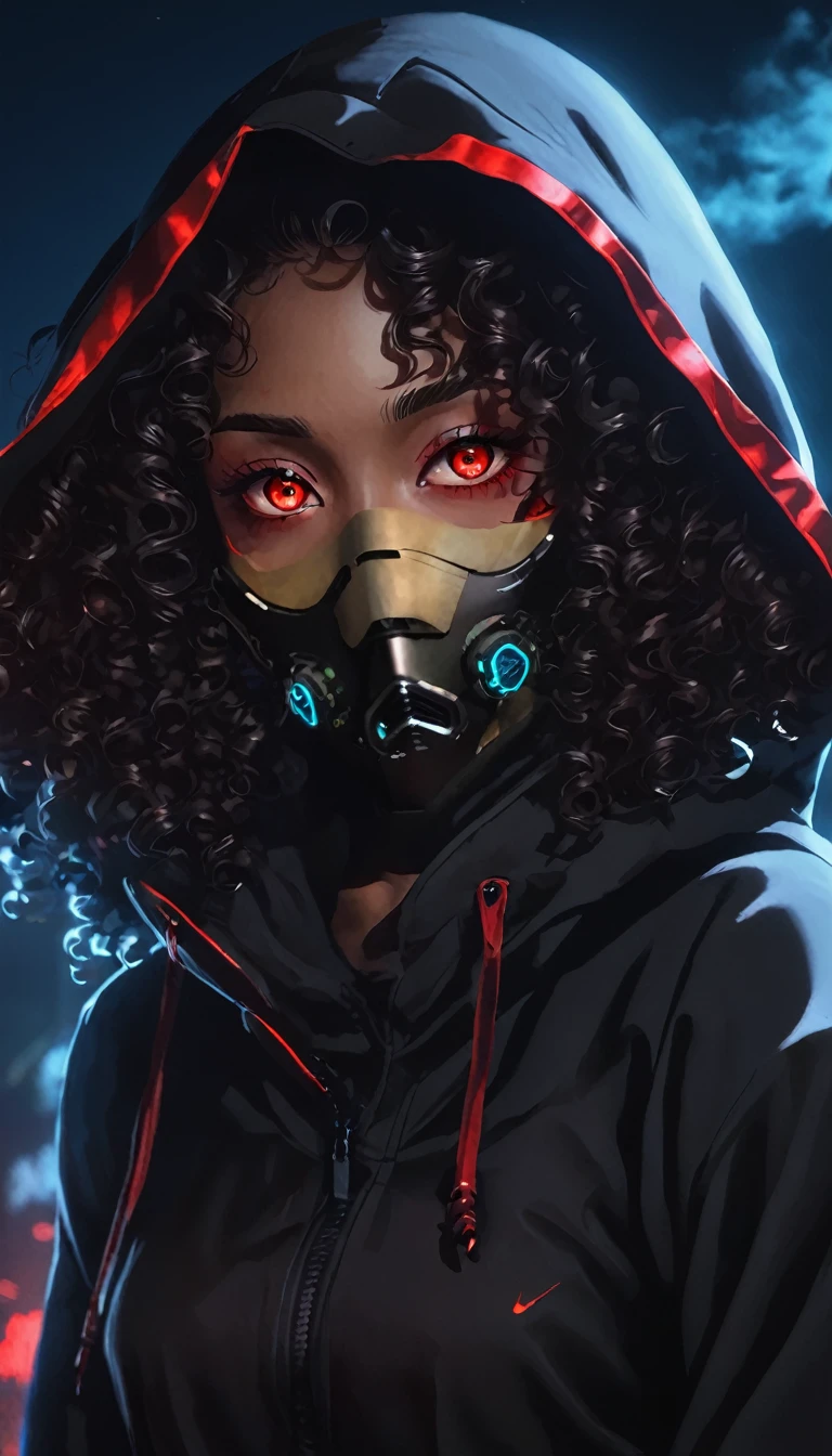 Black and red cyberpunk mask