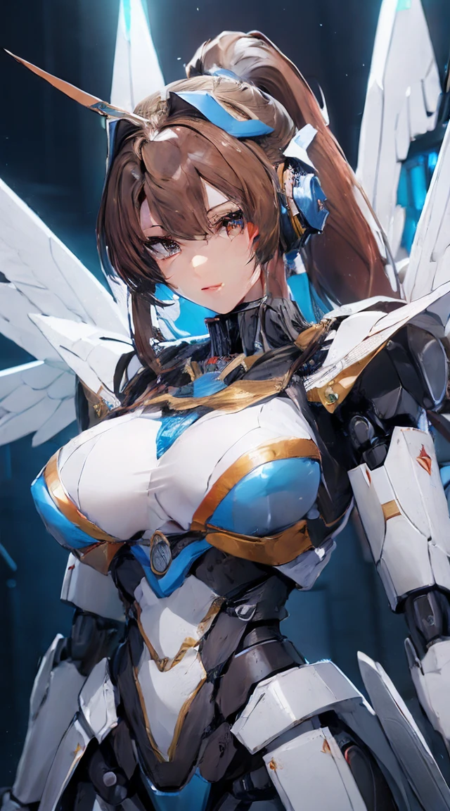((ヘッドshot:1.6))、(((Shining lenses on both breasts:1.3)))、((Blue pillars of light are emanating from both chests.:1.3))、(((Dynamic pose:1.8)))、((8k)), ((32K)), ((最high quality)), ((masterpiece)), ((超High resolution)), ((Tmasterpiece)), ((Halation:1.4))、((Mechaニカルheadgear:1.2))、((Cyber Headphones:1.3))Fine skin, high qualityの生地, high qualityな金属の質感、((Beautiful and dense face))、RAW Photos、Professional, Ultra-fine painting, ((alone)), beautiful胸、最high quality, Very detailed, Very detailed詳細, Finer details, とてもbeautiful, ((Princess Knight Robot:1.2)), (Joints of machines, Mechanical Limbs:1.3), (The internal structure of the machine is exposed:1.3), (High ponytail:1.1), (Beautiful and huge mechanical breasts)、White Veil, cowboy_shot, Side Focus, headgear, Shiny、(Five Fingers, Four fingers and thumb),Concept Art, Anime fantasy artwork, Detailed fantasy art, (Has brown hair and large white wings,), (((High ponytail))), (Mecha:1.6)、Sleek and intimidating design, ((Commander-in-Chief'arm)), (Perfect robot body)、純白と青紫のarmまたは, Symmetrical wings, 8kHigh resolution, Detailed Art, 8kでのキャラクターアートの3Dレンダリング, neat legs, Defined, Defined fingers,((headshot:1.3))、((masterpiece)), ((最high quality)), ((Very detailedなイラスト)), ((Very detailedな背景)), ((Realistic lighting))、Rough skin, Very detailedな, Advanced Details, high quality, 最high quality, High resolution, 1080P, hard disk, beautiful,(War Machine),beautifulサイボーグの女性,Mechaサイボーグ、(((Owns a large mechanical kunai:1.6)))、((attack posture:1.6))、((((Cyber Bed Phone:1.8))))、((機械式headgear:1.6))、(((Android wearing heavy mirror-like mechanical armor:1.2)))、(((High ponytail:1.3)))、(((Mai Shiranui:1.8)))、(Attack behavior:1.6)、(((Combat Stance:1.6)))、((Throw a punch)) 、1 person、Age 25, Japanese Mature, beautiful指, beautiful長い脚, beautiful体, beautiful鼻, beautifulキャラクターデザイン, Perfect Eyes, Perfect Face, jewelry, hair ornaments, king of fighters,
(Tabletop, 最high qualityの, 最high quality, beautiful and aesthetic: 1.2), Very detailed, More detailed,Proper body balance,Tabletop,超high qualityの出力画像,High resolution,Intricate details,とても繊細でbeautiful髪,Realistic photos,dream-like,Professionalフェッショナル照明,Realistic Shadows,Focus Only,
(Big Breasts:1.2,) ,