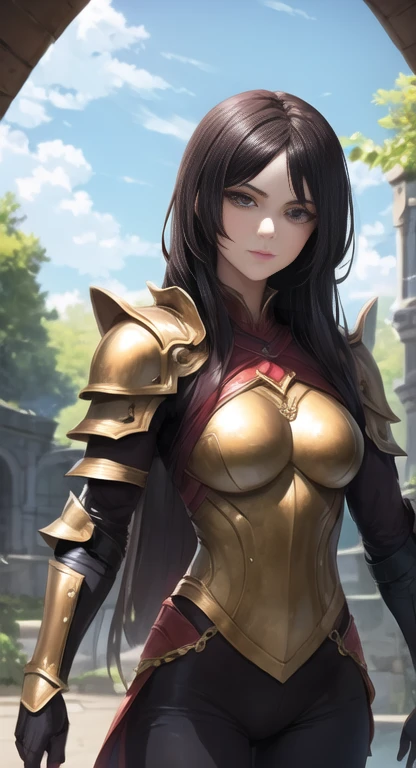 masterpiece, best quality, defined fitness, mythical, pretty girl, armor,