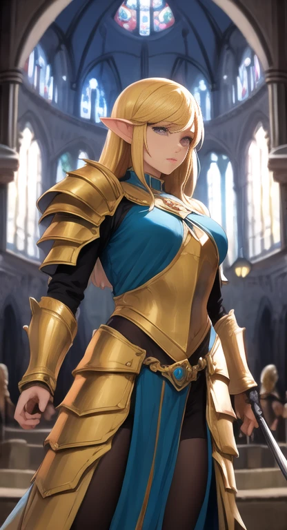 masterpiece, best quality, mythical, Hylia, Holy Knight, armor,