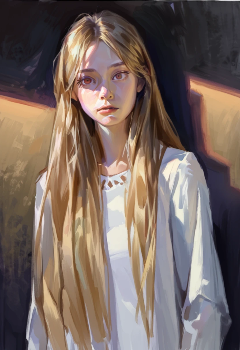 score_9, score_8_up, score_7_up, score_6_up, score_5_up, score_4_up, fkey70, A blonde girl standing, royal clothes, no tiara, loose long hair, black background, dramatic diagonal lighting, painterly, realistic painting, soft feature, detailed clothes, detailed, rembrandt lighting, artwork of upper body
