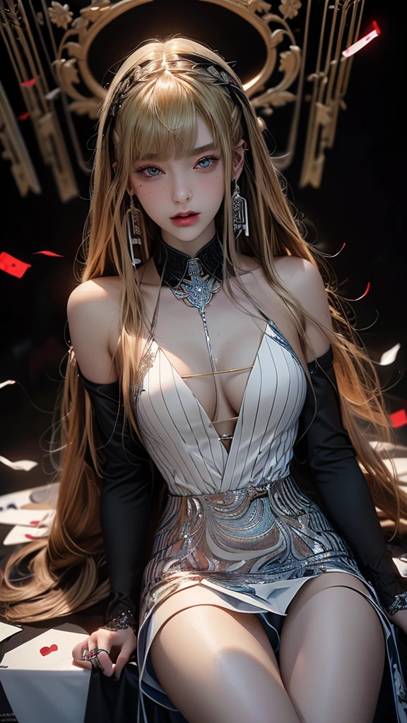 Explore the beauty of a digital masterpiece featuring a captivating young woman with long, flowing blonde hair and mesmerizing blue eyes, brought to life with stunning realism and intricate detail.