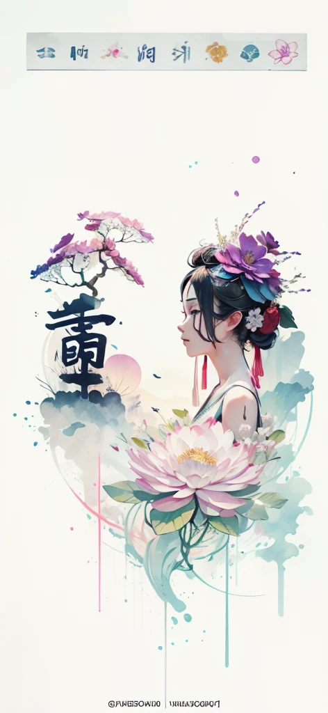 (Art by Numbers,Inks and washes:1.2),Nobody, Mountain々, wood, Rivers,Flowers,Lotus flower,Purple Flower,沢Mountainの花(Oriental elements, Chinese colors, Senior Color Matching), (3D sculpture,Rendering with Octane,Volumetric Light,Natural soft light,), (Very delicate:1.2, Losing focus:1.2, Very colorful, Cinema Lighting, Chiaroscuro,Ray Tracing), masterpiece, Super rich,Very detailed,8k, Zurrison_style_wonderful_wall
