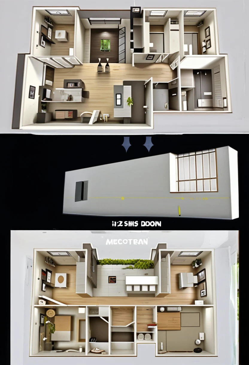 Create me a plan of a house for business with the following:
3 meters high and rectangular in plan, 10 meters wide by 10 meters deep. The internal distribution consists of:
- 3 rooms, each with a door and a window.
- A central hallway of 1.80 meters wide that connects the rooms and extends from the main entrance to the back of the house...
I don't consider the kitchen because I don't need it.. In 3D model or as a plan design.. but remove the living room and dining room, let it be just the bathroom and the rooms with the hallway