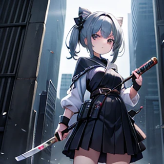 MECA GIRL,holding_katana,