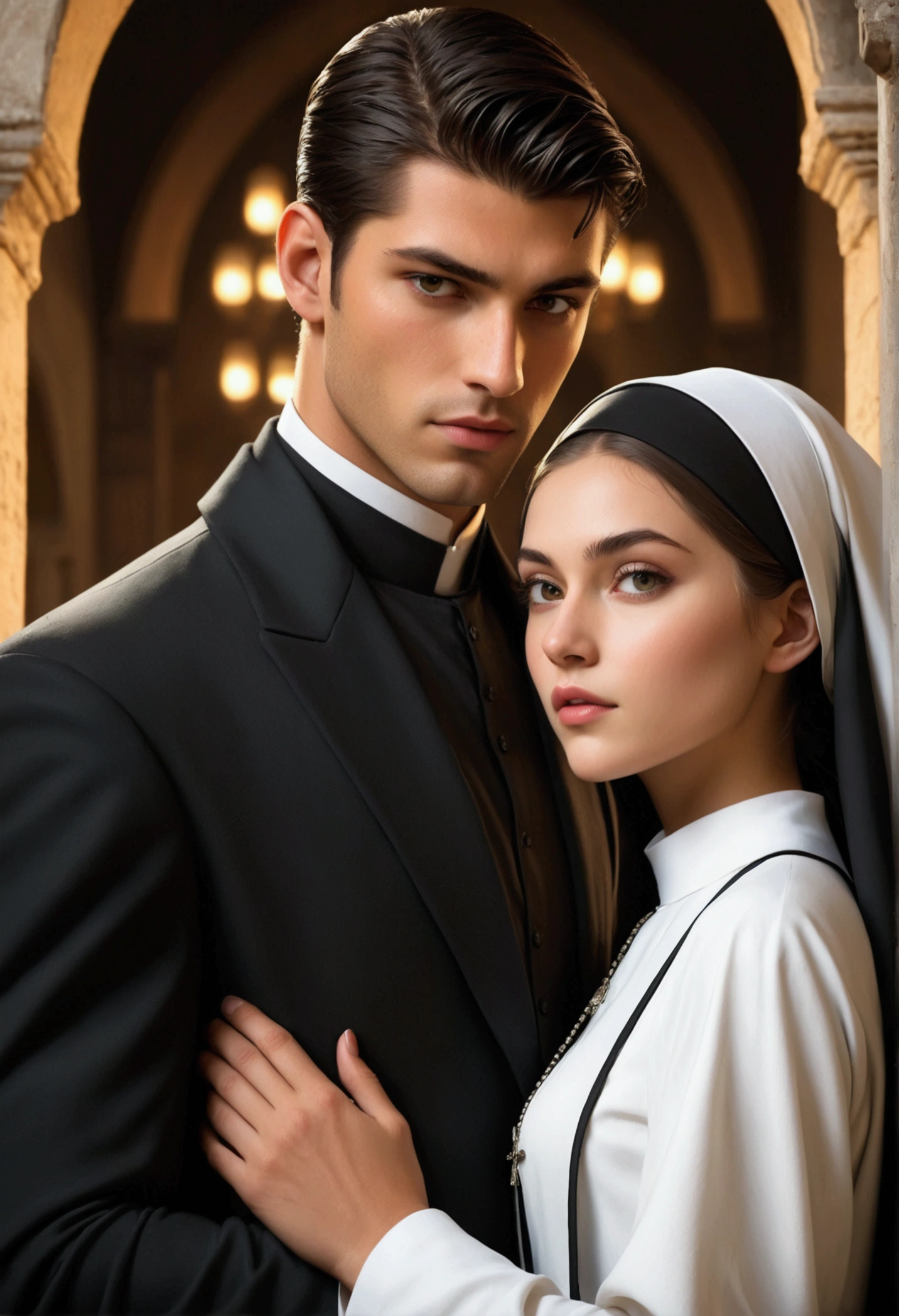 Romance between a beautiful, young nun and a handsome, hot young Mafioso.