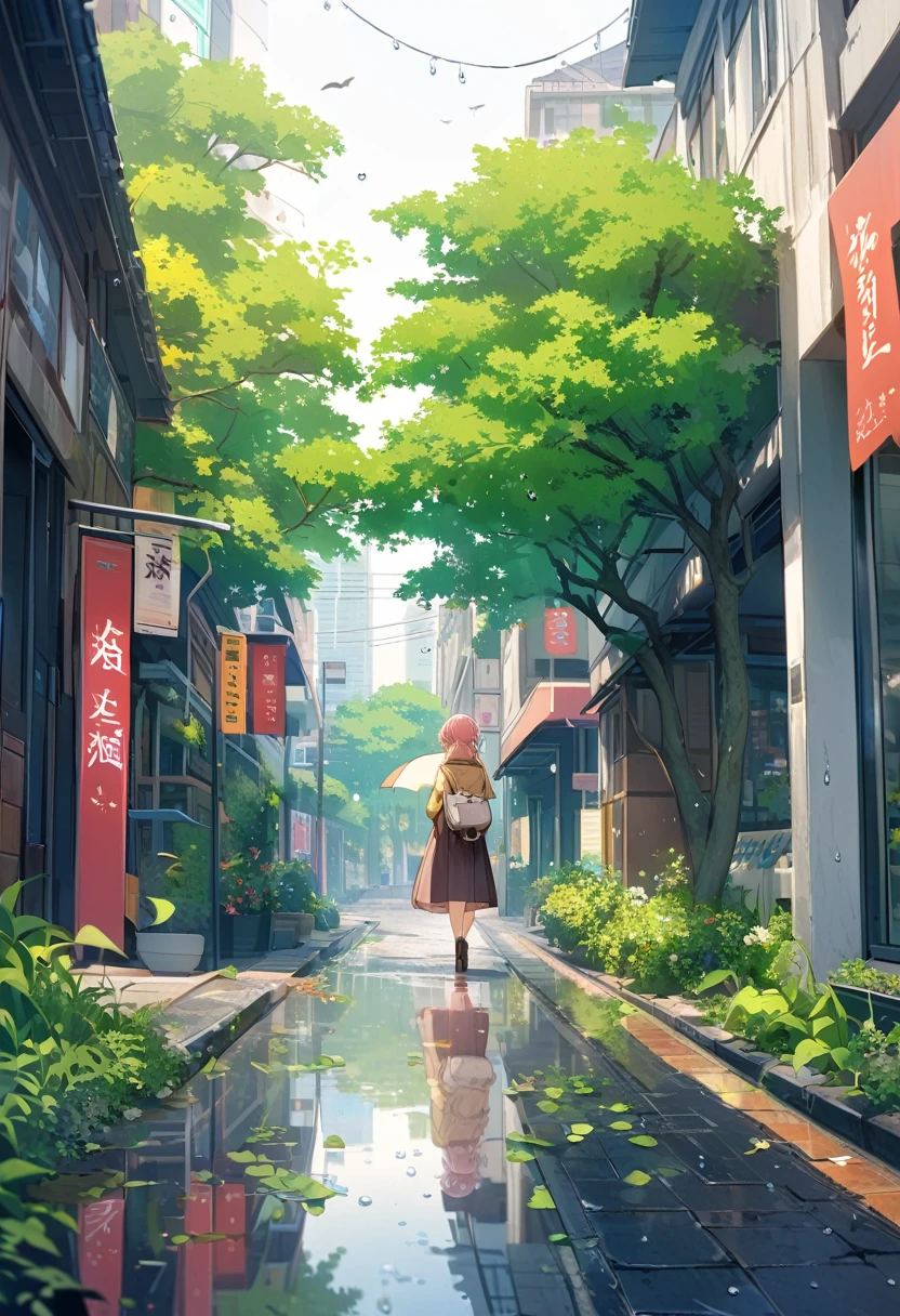 Highest quality、High resolution、Detailed Background、Artistic、mysterious、Beautiful face in every detail、Highly detailed face、Teenage beauty、Huge breasts、Perfect body line、Glasses、Light color hair、Bobcut、ponytail、Wavy Hairstyle、well-groomed eyebrows、A big smile、smile、Cityscape after the rain、
On the asphalt after the rain、Fresh green leaves are reflected、高層ビルの谷間にwood々The leaves sway as if taking a deep breath.、The rhythm of the raindrops changes into the chirping of birds, and the whole town becomes lively.、It's like a green oasis has appeared in the city's concrete jungle.、
The young leaves shine against the backdrop of the buildings, adding color to the urban landscape.、The air after the rain is cool and comfortable、The steam rising from the asphalt mixes with the refreshing scent of new green leaves.、Reflected in the windows of a skyscraper、雨上がりの空と緑のwood々It's vivid to the eye、
The hustle and bustle of the city is enveloped in the chirping of birds and the murmuring of streams.、It sounds somehow nostalgic、
wood々The sound of raindrops running down the leaves and the sound of feet walking on the wet road create a pleasant rhythm.、
The cityscape shines as if it has been reborn.、
My heart, which had been feeling suffocated, felt a great sense of relief when I saw this scenery.、
You can feel the power of nature even in the hustle and bustle of the city.、cute