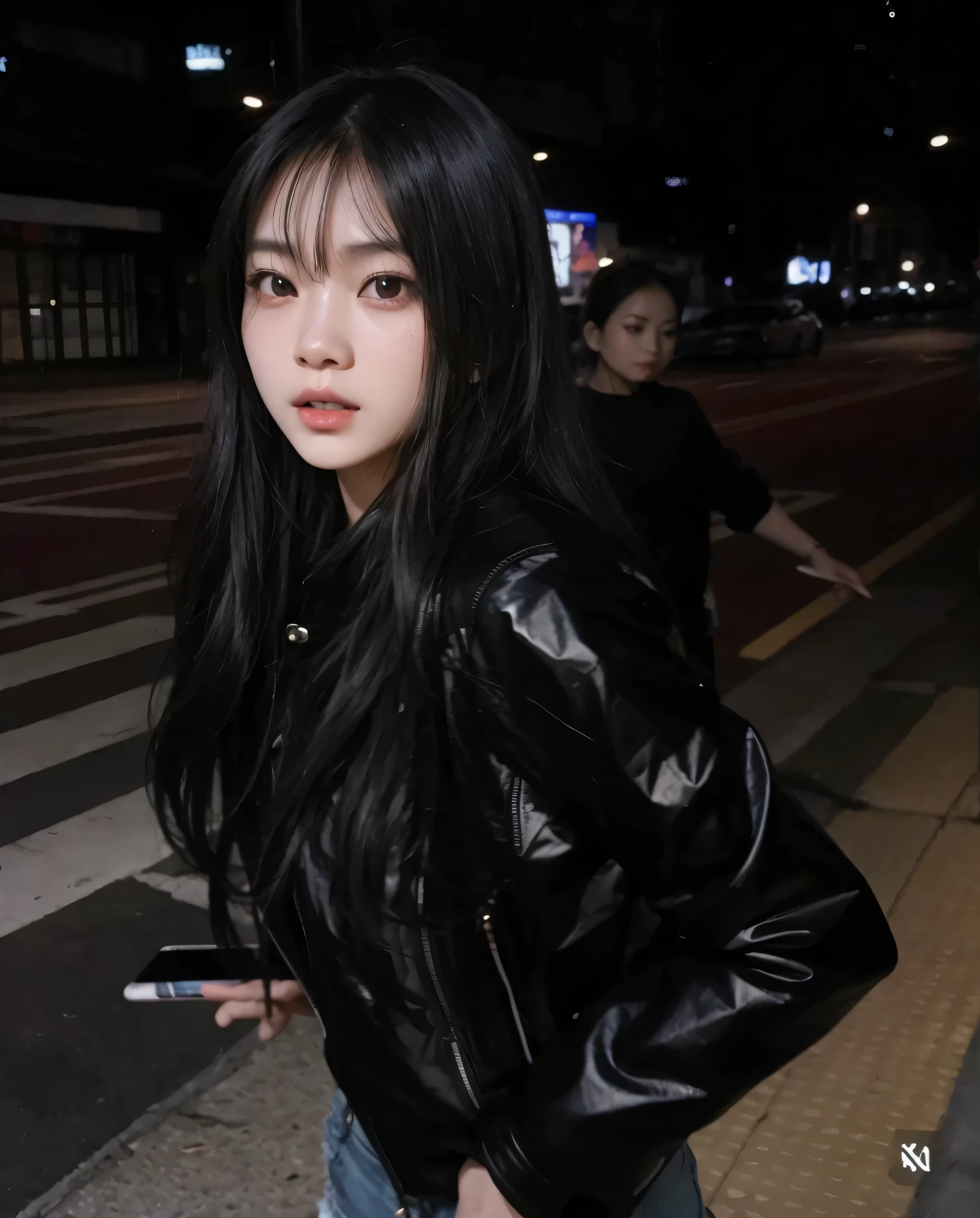 Asian beautiful girl with black hair