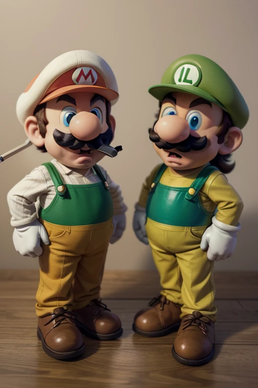 Genera a Mario y Luigi de mario bros en smoking