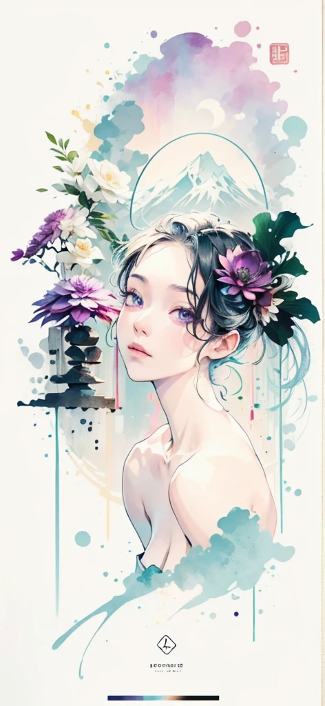 (Art by Numbers,Inks and washes:1.2)，Nobody, Mountain々, wood, Rivers，Flowers，Lotus flower，Purple Flower,沢Mountainの花(Oriental elements, Chinese colors, Senior Color Matching),  (3D sculpture，Rendering with Octane，Volumetric Light，Natural soft light，), (Very delicate:1.2, Losing focus:1.2, Very colorful, Cinema Lighting, Chiaroscuro,Ray Tracing), masterpiece, Super rich,Very detailed,8k, Zurrison_style_wonderful_wall