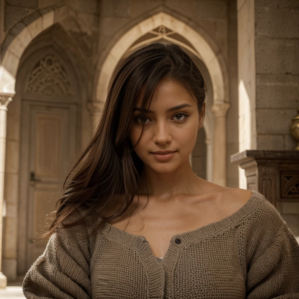 Personne, Réaliste, Fille, Marocaine, Maghrebine, Traits Rifains, Cheveux très long, Cheveux lisse, Cheveux noir, Yeux marron, Lèvres roses, Grosses lèvres, Très grosses lèvres, Influenceuse, Peau brune, Sourire, Regard séduisant, Regard vicieu, Regarde le spectateur, Hd, Vraie personne, Ultra réaliste, Précis, Qualité Meilleure, Détails fins, Details, Très détaillé, De face