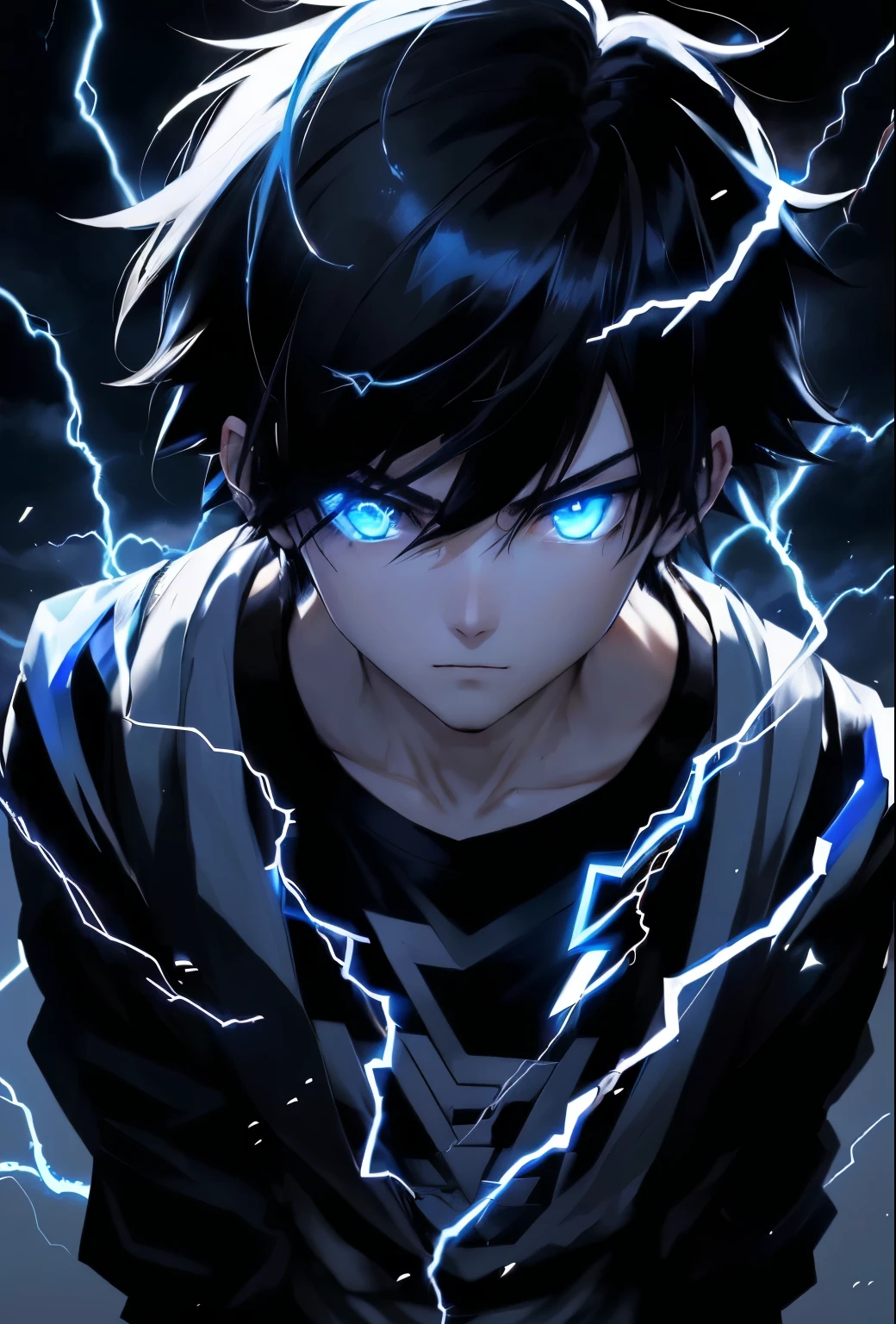 anime boy with black hair and blue eyes standing in front of a lightning, 4 k manga wallpaper, badass anime 8 k, anime lighting, 4k anime wallpaper, tall anime guy with blue eyes, anime wallpaper 4k, anime wallpaper 4 k, anime style 4 k, epic anime style, ultra hd anime wallpaper, anime boy, an epic anime of a energy man