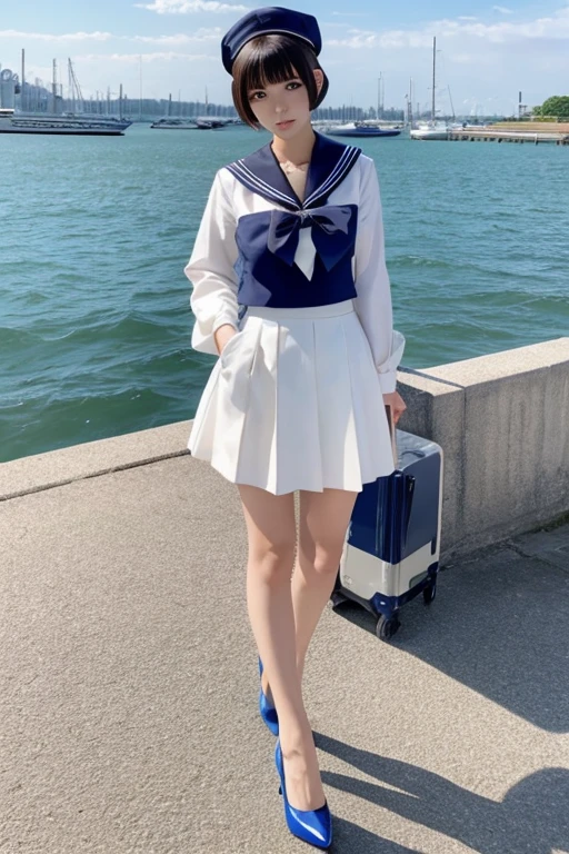 anime、Bob Hair、Beautiful feet、Sailor suit、High heels