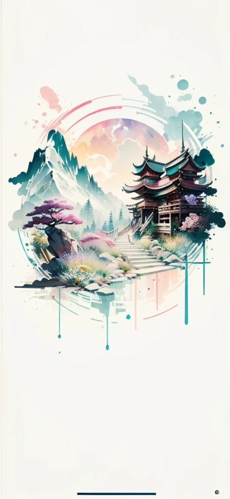 (Art by Numbers,Inks and washes:1.2)，Nobody, Mountain々, wood, Rivers，Flowers，Lotus flower，Purple Flower,沢Mountainの花(Oriental elements, Chinese colors, Senior Color Matching),  (3D sculpture，Rendering with Octane，Volumetric Light，Natural soft light，), (Very delicate:1.2, Losing focus:1.2, Very colorful, Cinema Lighting, Chiaroscuro,Ray Tracing), masterpiece, Super rich,Very detailed,8k, Zurrison_style_wonderful_wall