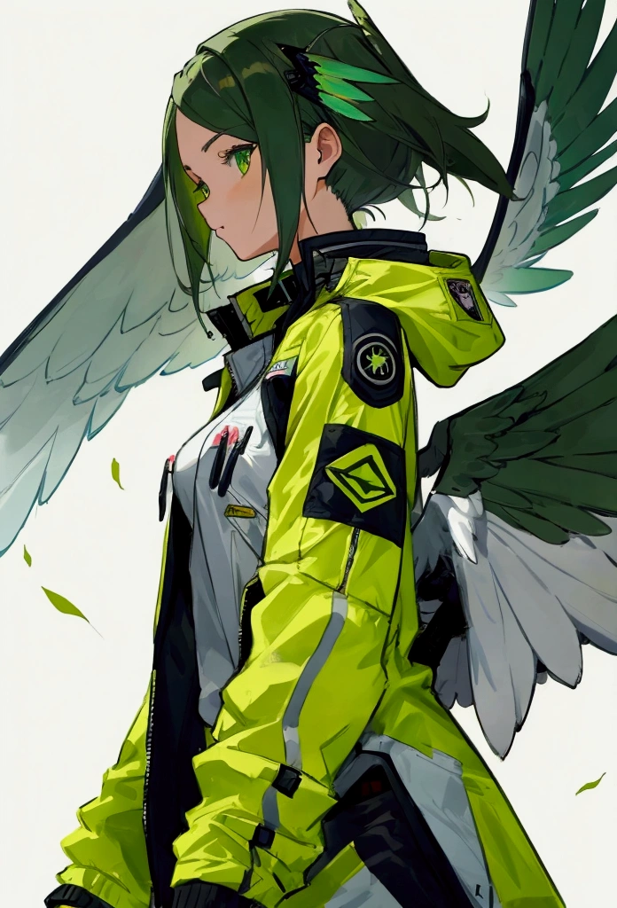 Female Adult, Wings, Jet Jacket, Green eyes