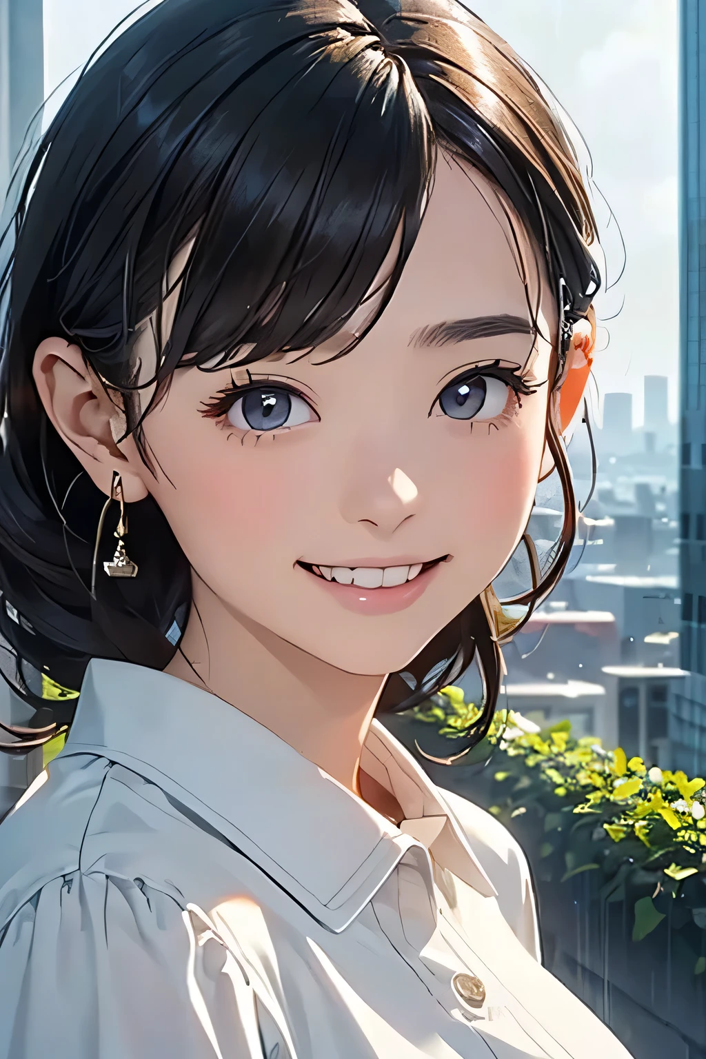 Highest quality、High resolution、Detailed Background、Artistic、mysterious、(Beautiful face in every detail:1.4)、Anatomically correct、(Normal number of fingers:1.2)、(Highly detailed face:1.2)、(Detailed eyes)、Teenage beauty、(Huge breasts:1.2)、Perfect body line、Glasses、Light color hair、Braided bob cut、ponytail、Wavy Hairstyle、well-groomed eyebrows、
(A beautiful girl with a big smile on her face against the backdrop of a cityscape after the rain:1.5)、
On the asphalt after the rain、Fresh green leaves are reflected、Wood in the valley between skyscrapers々The leaves sway as if taking a deep breath.、The rhythm of the raindrops changes into the chirping of birds, and the whole town becomes lively.、It's like a green oasis has appeared in the city's concrete jungle.、
The young leaves shine against the backdrop of the buildings, adding color to the urban landscape.、The air after the rain is cool and comfortable、The steam rising from the asphalt mixes with the refreshing scent of new green leaves.、Reflected in the windows of a skyscraper、Sky after the rain and green wood々It's vivid to the eye、
The hustle and bustle of the city is enveloped in the chirping of birds and the murmuring of streams.、It sounds somehow nostalgic、
wood々The sound of raindrops running down the leaves and the sound of feet walking on the wet road create a pleasant rhythm.、
The cityscape shines as if it has been reborn.、
My heart, which had been feeling suffocated, felt a great sense of relief when I saw this scenery.、
You can feel the power of nature even in the hustle and bustle of the city.、cute