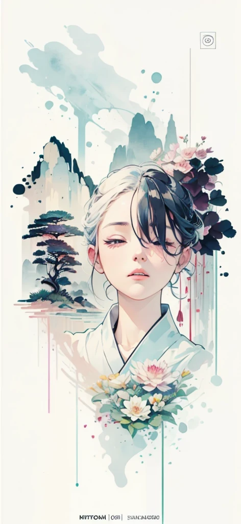 (Art by Numbers,Inks and washes:1.2),Nobody, Mountain々, wood, Rivers,Flowers,Lotus flower,Purple Flower,沢Mountainの花(Oriental elements, Chinese colors, Senior Color Matching), (3D sculpture,Rendering with Octane,Volumetric Light,Natural soft light,), (Very delicate:1.2, Losing focus:1.2, Very colorful, Cinema Lighting, Chiaroscuro,Ray Tracing), masterpiece, Super rich,Very detailed,8k, Zurrison_style_wonderful_wall
