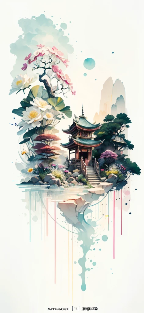 (Art by Numbers,Inks and washes:1.2)，Nobody, Mountain々, wood, Rivers，Flowers，Lotus flower，Purple Flower,沢Mountainの花(Oriental elements, Chinese colors, Senior Color Matching),  (3D sculpture，Rendering with Octane，Volumetric Light，Natural soft light，), (Very delicate:1.2, Losing focus:1.2, Very colorful, Cinema Lighting, Chiaroscuro,Ray Tracing), masterpiece, Super rich,Very detailed,8k, Zurrison_style_wonderful_wall