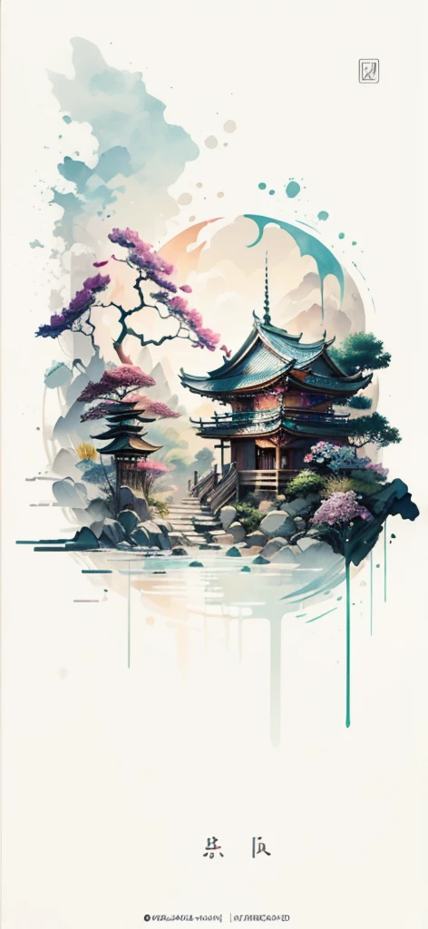 (Art by Numbers,Inks and washes:1.2),Nobody, Mountain々, wood, Rivers,Flowers,Lotus flower,Purple Flower,沢Mountainの花(Oriental elements, Chinese colors, Senior Color Matching), (3D sculpture,Rendering with Octane,Volumetric Light,Natural soft light,), (Very delicate:1.2, Losing focus:1.2, Very colorful, Cinema Lighting, Chiaroscuro,Ray Tracing), masterpiece, Super rich,Very detailed,8k, Zurrison_style_wonderful_wall