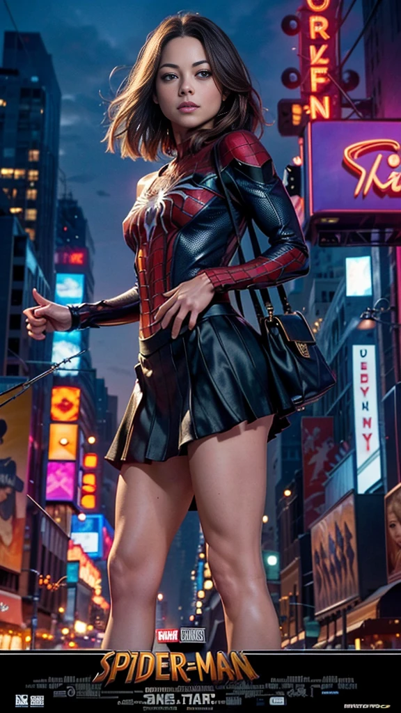 Kristin Kreuk、マーベルコミックの映画Poster、so beautiful、Movies about Spider-Man、sexy、whole body、Wearing a skirt、Premiere Date、Poster、belly buttonを突き出す、new york、She's wearing a ripped Spiderman suit、The suit is torn、Wearing a skirt、Red and black color scheme、dynamic、masterpiece、Highest quality、Super detailed、Very detailed、Delicate and beautiful shine、Ultra-high resolution、Cinematic、break、breakドロップ、(Torn clothes:1.5)、(Wet clothes:1.4)、Bare shoulders、Real Rain、Wet Hair、belly button、Exposed Skin、sexyな肩を披露