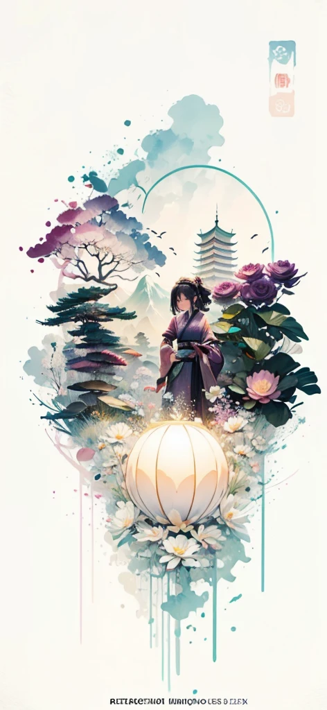 (Art by Numbers,Inks and washes:1.2)，Nobody, Mountain々, wood, Rivers，Flowers，Lotus flower，Purple Flower,沢Mountainの花(Oriental elements, Chinese colors, Senior Color Matching),  (3D sculpture，Rendering with Octane，Volumetric Light，Natural soft light，), (Very delicate:1.2, Losing focus:1.2, Very colorful, Cinema Lighting, Chiaroscuro,Ray Tracing), masterpiece, Super rich,Very detailed,8k, Zurrison_style_wonderful_wall