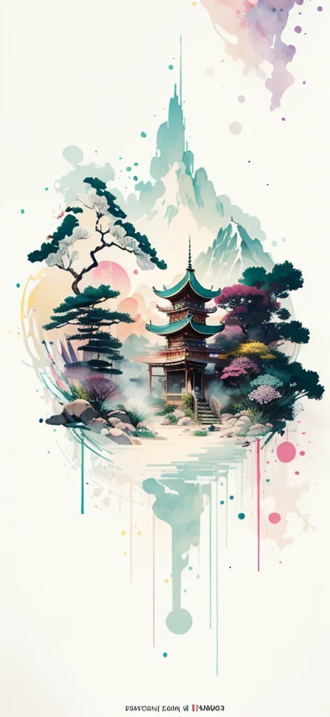 (Art by Numbers,Inks and washes:1.2),Nobody, Mountain々, wood, Rivers,Flowers,Lotus flower,Purple Flower,沢Mountainの花(Oriental elements, Chinese colors, Senior Color Matching), (3D sculpture,Rendering with Octane,Volumetric Light,Natural soft light,), (Very delicate:1.2, Losing focus:1.2, Very colorful, Cinema Lighting, Chiaroscuro,Ray Tracing), masterpiece, Super rich,Very detailed,8k, Zurrison_style_wonderful_wall